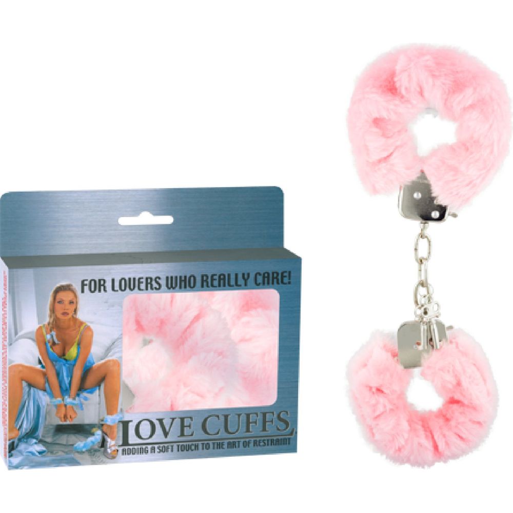 Furry Love Cuffs - Deluxe Faux Fur Handcuffs for Couples - Model FLC-2001 - Unisex - Sensual Bondage Play - Pink