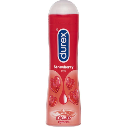 Durex Strawberry Flavored Warming Lubricant 100mL - Enhance Intimacy and Sensuality with Delicious Strawberry Aroma - Suitable for Oral, Vaginal, and Anal Pleasure - Easy to Wash Off - Sugar-Free Formula