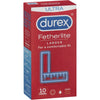 Durex Fetherlite Ultra Larger Condoms - Unbeatable Comfort and Perfect Fit for Men with a Larger Size - Pack of 10
