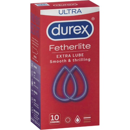 Durex Fetherlite Ultra Extra Lube Condoms - Pleasure Maximizer for Enhanced Sensations and Comfort - Adult Naughty Store