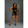 Moonlight Plus Model 01 Black Floral Temptress Mesh Body Lingerie - Plus Size Women's Intimate Apparel - Adult Naughty Store