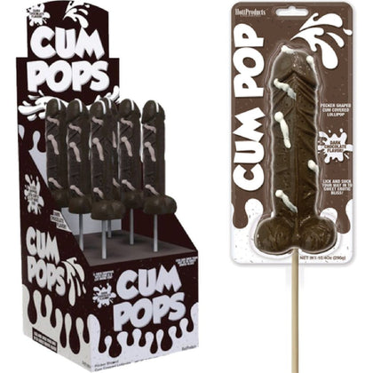 Dark Chocolate Cum Pops by Cum Candy: Pecker Shaped Lollipops (Model P3-69) for Him, Anal Pleasure - Rich Dark Chocolate