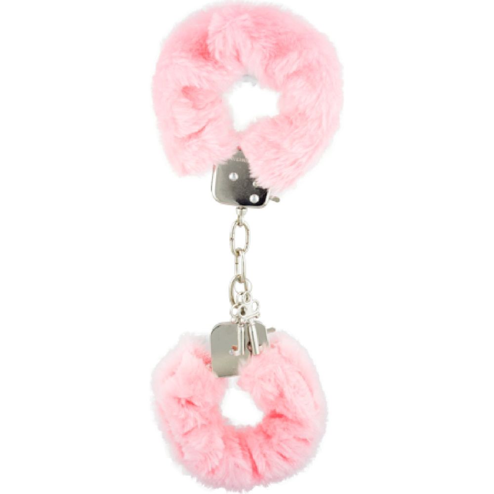 Furry Love Cuffs - Deluxe Faux Fur Handcuffs for Couples - Model FLC-2001 - Unisex - Sensual Bondage Play - Pink
