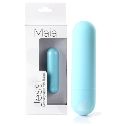 Maia Jessi 10-Function Super Charged Mini Bullet - Model MJ-10S - Female Clitoral Stimulation - Teal Blue