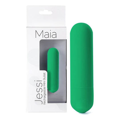 Maia Jessi 10-Function Super Charged Mini Bullet Vibrator - Model MJ-10S - Women's Clitoral Stimulation - Emerald Green