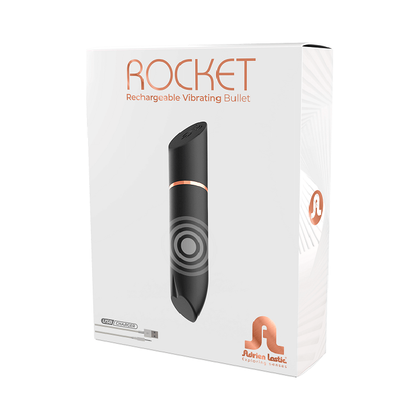 Adrien Lastic Rocket Black Rechargeable Bullet Vibrator - Versatile Pleasure for Solo or Couple Play - Adult Naughty Store