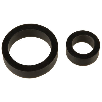 TitanMen Silicone Cock Rings Double Pack - Model X2: Intense Black Enhancing Pleasure and Power for Him