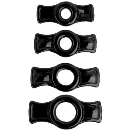 TitanMen Tools Model X1 Cock Ring Set - Ultimate Pleasure Enhancement for Men - Black