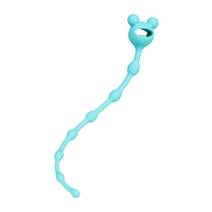Introducing the SensaSilk Froggy Mint Pleasure Beads - Model F-AC27.4: Sensual Silicone Anal Chain for Beginners, Unisex, Mint