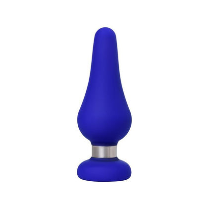 Introducing the PleasureLux Deluxe Silicone Anal Plug - Model TAC-10C: A Captivating Blue Sensation for All Genders - Adult Naughty Store