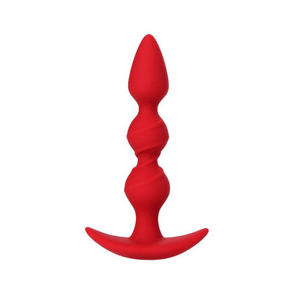 Introducing the Exquisite Pleasure Silicone Anal Plug Trio - Model 3X, for Sensational Stimulation and Delight in Red - Adult Naughty Store