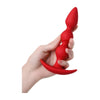 Introducing the Exquisite Pleasure Silicone Anal Plug Trio - Model 3X, for Sensational Stimulation and Delight in Red - Adult Naughty Store