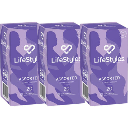 LifeStyles® Assorted Classic Fit Condoms - Pleasure Pack for Exciting Variety - Pack of 12