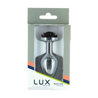 Lux Active Black Rose 3in Metal Butt Plug - Model BR-3M - For Sensual Anal Pleasure - Seductive Midnight Black - Adult Naughty Store