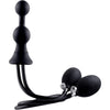 PleasureCo presents the Luxurious Deluxe Inflatable Anal Plug X1 Unisex Anal Stimulator in Stylish Black - Adult Naughty Store