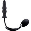 Discover the *[Brand Name]* Inflatable Ribbed Plug with Pumps: Model RS-200 for Men, Anal Pleasure, in Silky Black - Adult Naughty Store