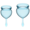 Introducing the Sensual Bliss Silicone Menstrual Cup - The Ultimate Pleasure Companion for Her - Blue Bliss (2pcs)