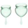 Feel Good Sensual Silicone Menstrual Cup - Model 2 - Women's Intimate Pleasure - Light Green (2pcs) - Adult Naughty Store