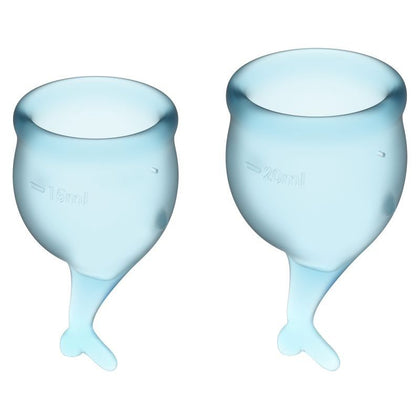 Introducing the SensaPleasure Feel Secure Menstrual Cup Light Blue 2pcs: The Ultimate Intimate Companion for Women's Comfort and Confidence