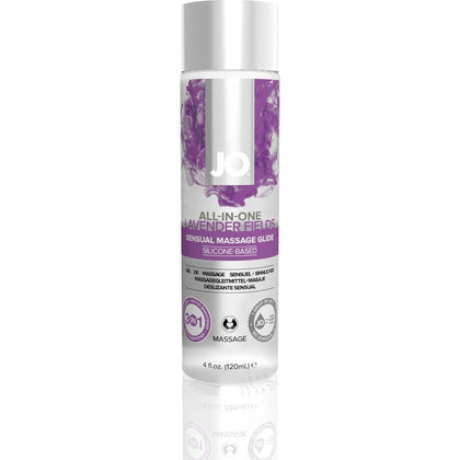 JO Massage Glide Lavender 4 Oz / 120 ml - Silicone-Based Sensual Massage Oil for Intimate Pleasure - Smooth, Non-Greasy Formula - Unleash Your Sensual Desires with JO Massage Glide