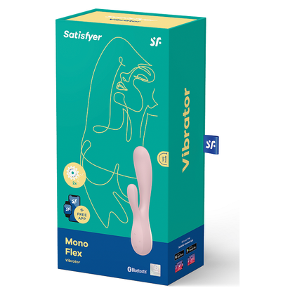 Satisfyer Mono Flex Dual-Stimulation Silicone Rabbit Vibrator - Model MF-2001 - Women - G-Spot and Clitoral Pleasure - Mauve