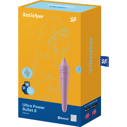 Satisfyer Ultra Power Bullet 8 Lilac Bluetooth App-Controlled Vibrating Bullet for Intense Pleasure