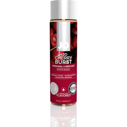 JO H2O Flavored Cherry Burst Water-Based Personal Lubricant - Sensual Pleasure Enhancer - 4 Oz / 120 ml - For All Genders - Intensify Intimate Moments - Deliciously Tasty - Red