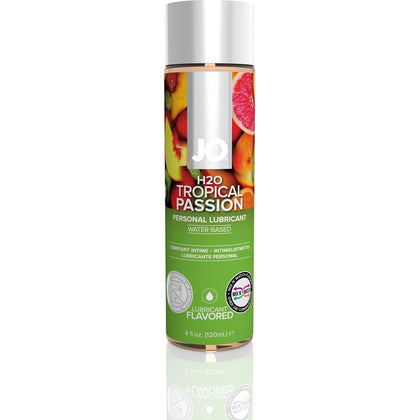 JO H2O Flavored Tropical Passion Water-Based Personal Lubricant - Silky Smooth Silicone Feel - 4 Oz / 120 ml - Enhance Your Sensual Experience with Exotic Tropical Passion Flavor
