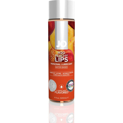 JO H2O Flavored Peachy Lips Water-Based Personal Lubricant - Silky Smooth, Peach-Flavored Intimacy Enhancer for All Genders - 4 Oz / 120 ml
