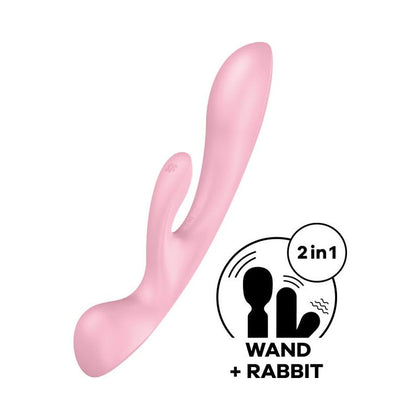 Satisfyer Embrace Me Triple Oh Rabbit-Style Vibrator and Massage Wand - Model T3O-5678 - For Women - G-Spot and Clitoral Stimulation - Deep Purple