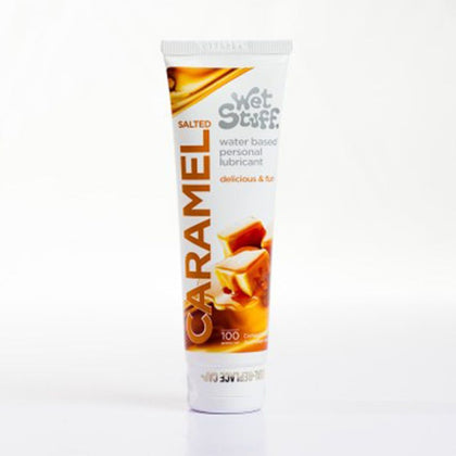 Wet Stuff Salted Caramel 100g - Indulgent Edible Lubricant for Sensual Pleasure - Hypoallergenic, pH Balanced, Sugar-Free - Perfect for Couples - Enhance Intimacy with a Delicious Twist - Unleash Your Sweetest Desires