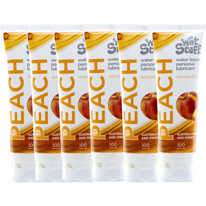 Wet Stuff Peach Silky Lubricant - 6 X 100g Tubes, Gender-Neutral, for Enhanced Intimate Pleasure, Clear 🍑