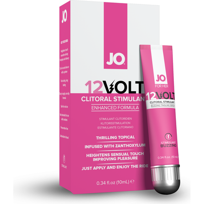 JO Volt 12VOLT 10 ml - Oil-Based Clitoral Stimulating Serum for Enhanced Sensation - Women's Pleasure - Intense Buzzing Sensation - Clear