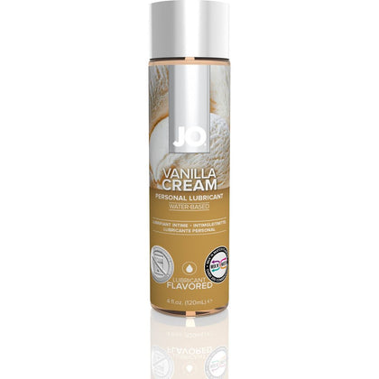 JO H2O Flavored Vanilla Cream Water-Based Personal Lubricant 4 Oz / 120 ml - Smooth & Creamy, Delightfully Vanilla Flavored, Intensify Pleasure, Enhance Sensual Experience, Gender-Neutral, Stimulating Intimate Moments, Irresistible Creamy White