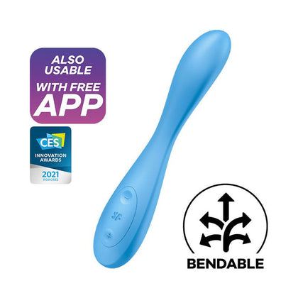 Satisfyer G-Spot Flex 4 Multivibrator - Model GSF-4, Female, G-Spot and Rabbit Stimulation, Flexible Neck, App Controlled, Silicone, Rechargeable, Waterproof - Midnight Blue