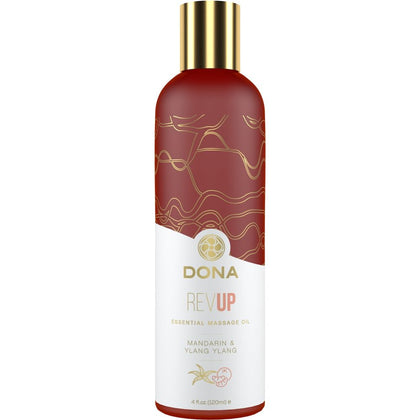 Dona Essential Massage Oil - Rev Up - Mandarin & Ylang Ylang - Sensual Massage Oil 4 floz / 120 ml