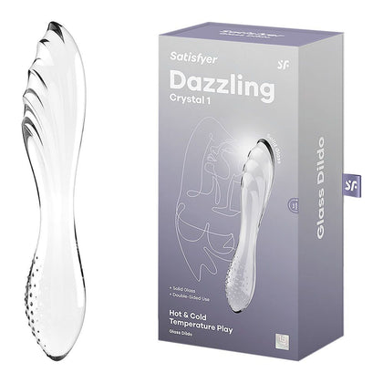 Satisfyer Clear Glass Double Ended Dildo - Dazzling Crystal 1: Unisex Pleasure Toy for Intimate Moments - Clear