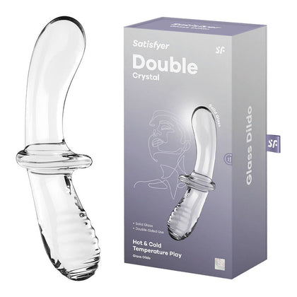 🌟 Satisfyer Double Crystal Clear Glass Double Ended Dildo: Versatile Unisex Glass Pleasure Wand in Transparent 🌟
