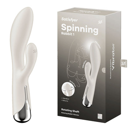Experience Supreme Pleasure with the Satisfyer Spinning Rabbit 1 Beige USB Rechargeable Rotating Rabbit Vibrator for Women 🐇🔥