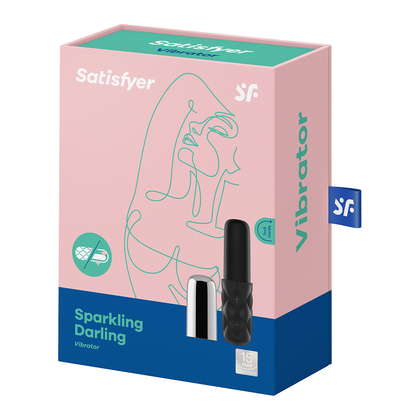 Satisfyer Sparkling Darling - Compact Clitoral Vibrator, Model SD-200, Female, Clitoral Stimulation, Black/Gold