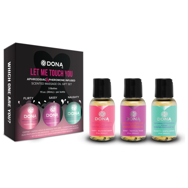 Dona Let Me Touch You Massage Gift Set - Scented Massage Oil Trio 3 X 1oz