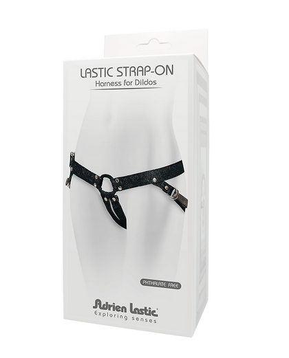 Adrien Lastic Denim Strap-On Harness with Silicone Ring - Model X2 - Unisex - Versatile Pleasure - Black