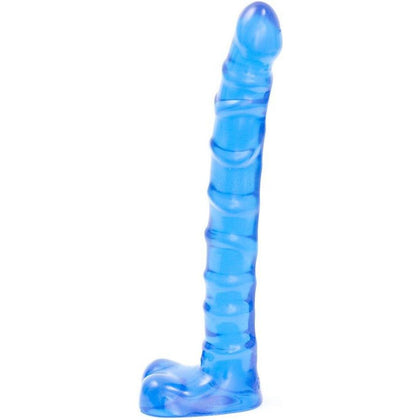 Doc Johnson Raging Hard-Ons - Slim Line - 9 Inch Ballsy (9 in. Long and 1.2 in. Wide) - Heavily Veined - Dildo - Great For Anal Beginners - Blue Jelly