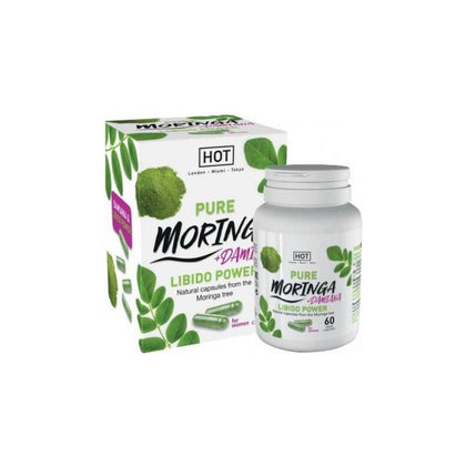 Hot Moringa Women 60 Pill Libido Enhancer - All-Natural Bio Moringa and Damiana Aphrodisiac Supplement for Immune Boost, Vitamins A, B, E, K, Omega 3, 6, 9, and Amino Acids - 60 Pills Bottle - Adult Naughty Store