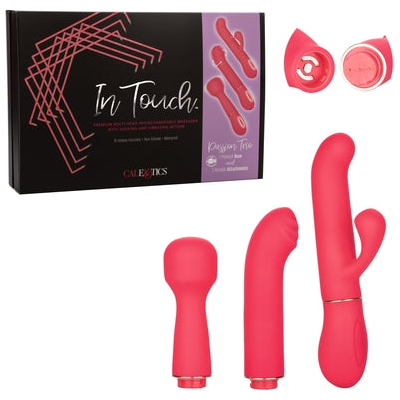 In Touch Passion Trio - Versatile Vibrator Set with 3 Dynamic Attachments for Pleasure Seekers - Model ITPT-001 - Designed for All Genders - Delivers Sensational Stimulation to Multiple Pleas - Adult Naughty Store