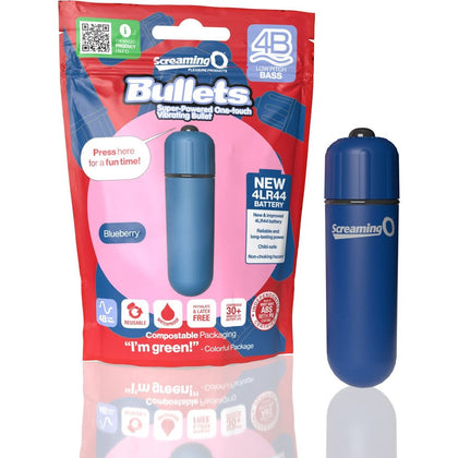 Screaming O 4B Blueberry Silicone Bullet Mini Vibrator - 5 Speed & 1 Pulse (Child Safe)