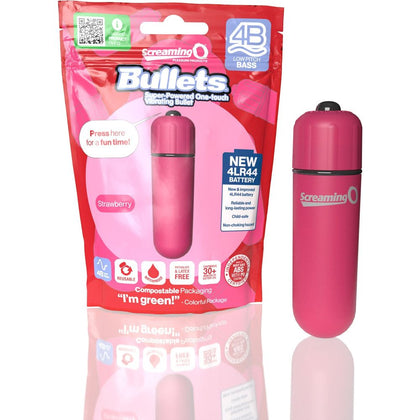 Screaming O 4B Bullet Vibrator - Strawberry Red - Child Safe Intense Pleasure Toy for Women