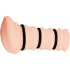 Rossi Flesh 3D Vagina Masturbator - Model RF-3, Male Pleasure Toy, Realistic Ribbed Design, Tightening Rings, Lifelike Feel, Flesh Color - Adult Naughty Store