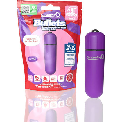 Elevate your Sensory Experience with the Screaming O 4T Bullet Vibrator - Model 4TBUL-GP: Unleash High-Pitched Treble Vibrations for Adult Women, Grape Pleasure