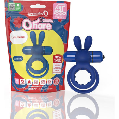 Screaming O 4T Ohare Wearable Rabbit Ring - 4THAR-BB Blueberry - Unisex Adult Toy for Targeted Pleasure